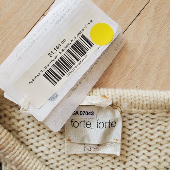 Forte Forte ! Stockist | Le Grand Damier Embroidered Sweater( II/ M) - Picture 8 of 12